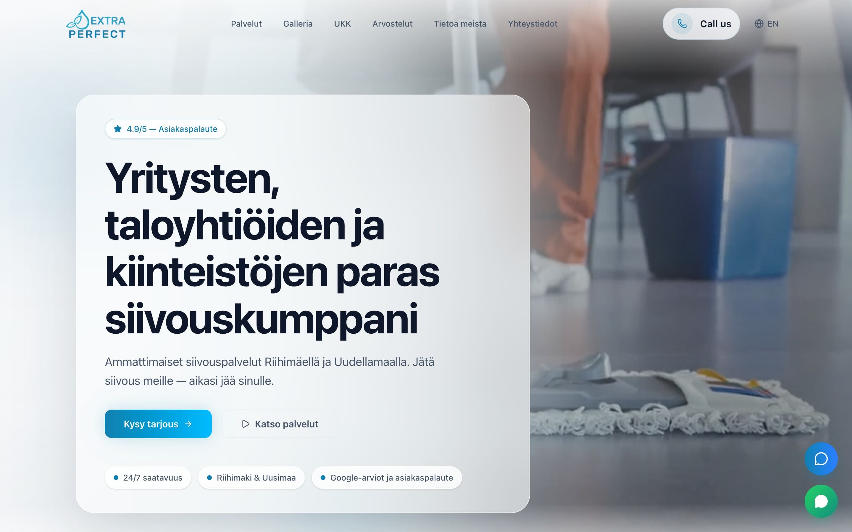 Extraperfect.fi etusivun naytto